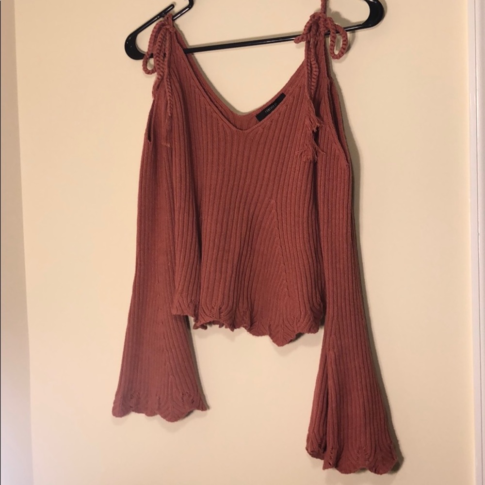 Cold shoulder sweater
